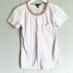 J.Crew Rose Gold Metallic Trim T-Shirt Crewneck Top
Size XX-Small